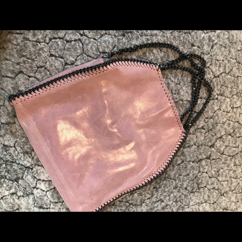 PINK Leather Chain Handbag